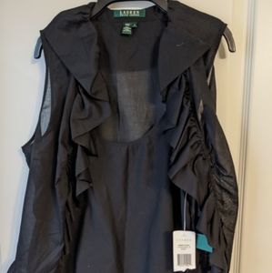 Ruffle jacket over a tank top